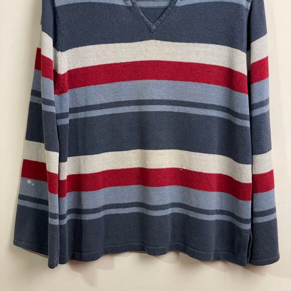 Vintage Faded Glory 14W/16W stripe flare long sleeve Y2K blue white fairycore - Picture 3 of 8